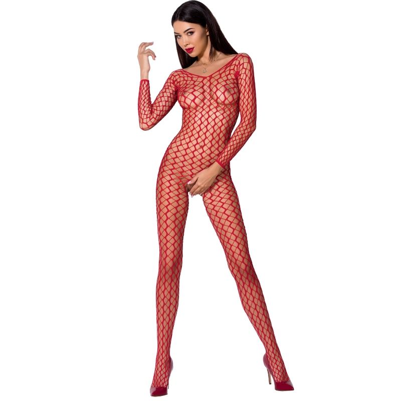Body Erotico a Rete Passion BS068 — Rosso, Taglia Unica