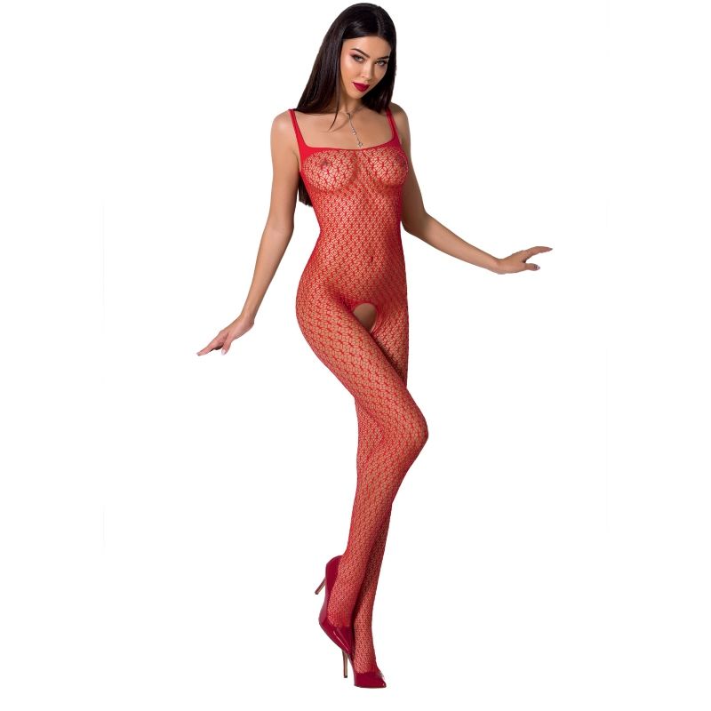 Body Erotico a Rete Passion BS071 — Apertura Cavallo, Rosso