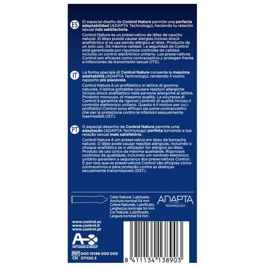 Preservativi in Lattice Control Adapta Nature — 12 Unità