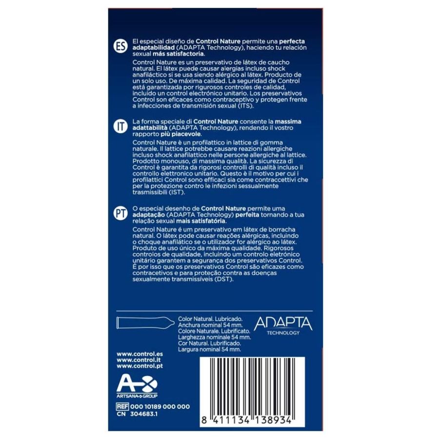 Preservativi in Lattice Naturale Control Adapta Nature — 24 Unità