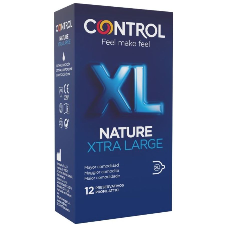 Preservativi XL Control Adapta Nature — 57 mm, 12 Unità