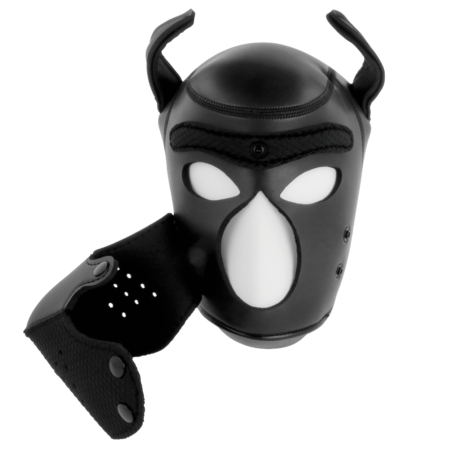 Maschera Petplay BDSM Darkness — Neoprene con Muserola, Taglia L