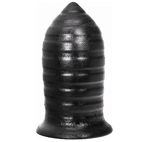 Plug Anale a Coste All Black — 16 cm