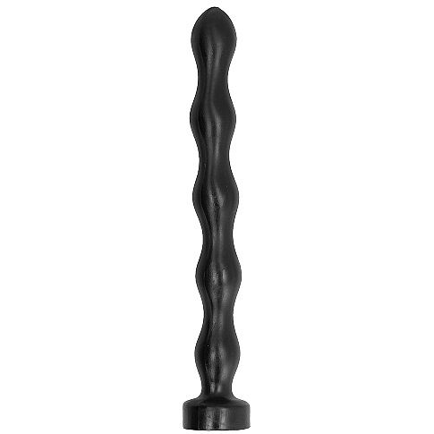Plug Anale a Sfere All Black — PVC, 42 cm