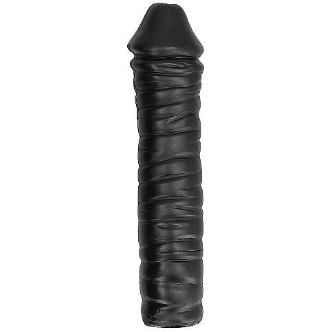 Dildo Realistico All Black Dong — PVC, 38 cm