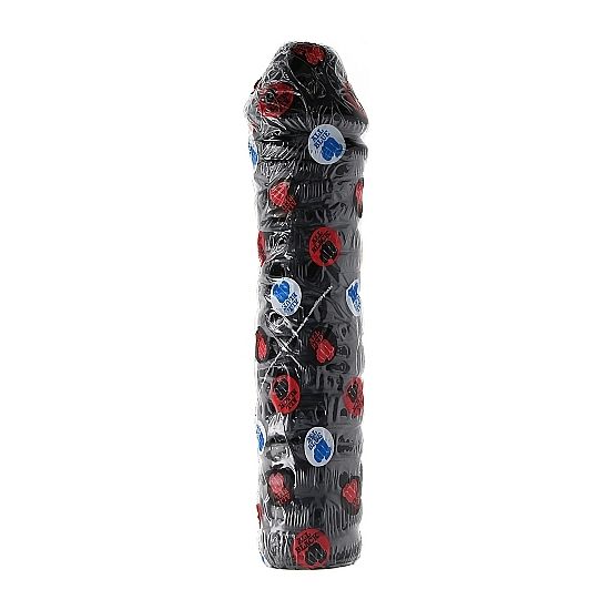 Dildo Realistico All Black Dong — PVC, 38 cm