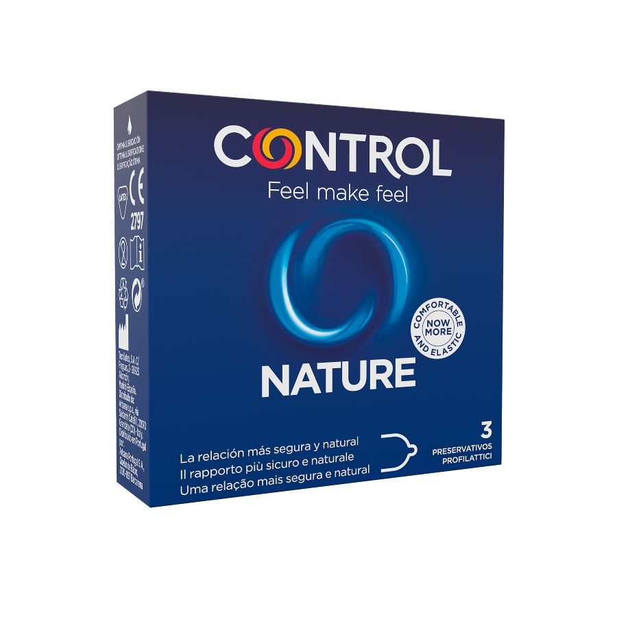Preservativi in Lattice Control Adapta Nature — 54 mm, 3 pezzi