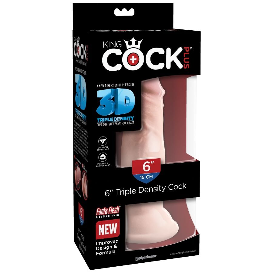 Dildo Realistico King Cock Plus Triple Density — 15 cm