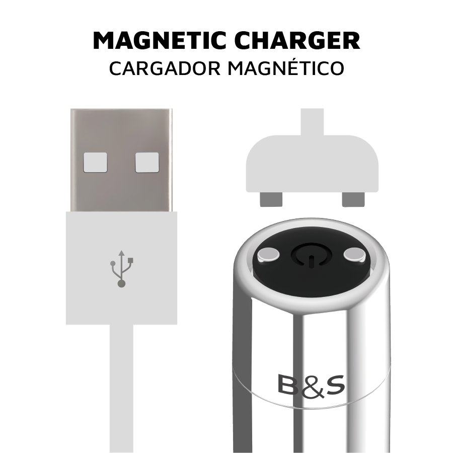 Uovo Vibrante Magnetico Black&Silver Kailan 2 — Argento