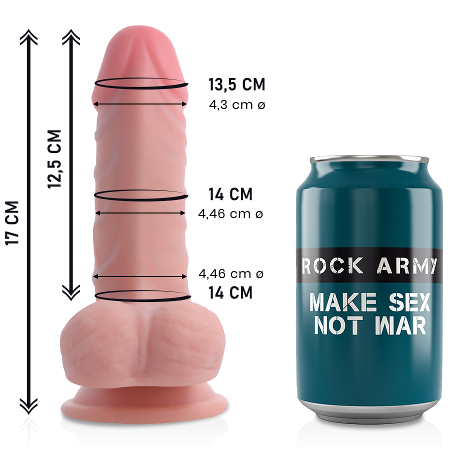 Dildo Realistico Dual Density Rockarmy Panzer — 17 cm