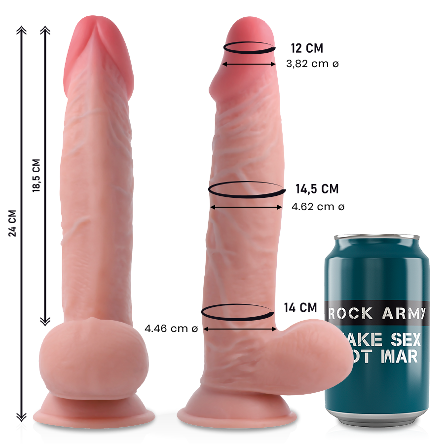 Dildo Realistico Doppia Densità Rock Army Sherman — 24 cm