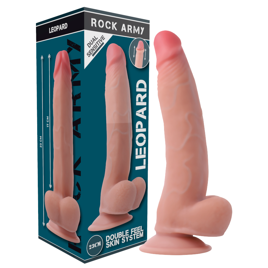 Dildo Realistico Rock Army Leopardo Dual Density — 23 cm