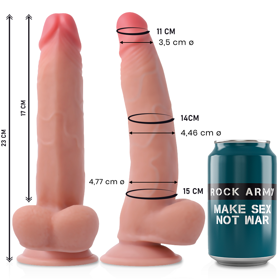 Dildo Realistico Rock Army Leopardo Dual Density — 23 cm