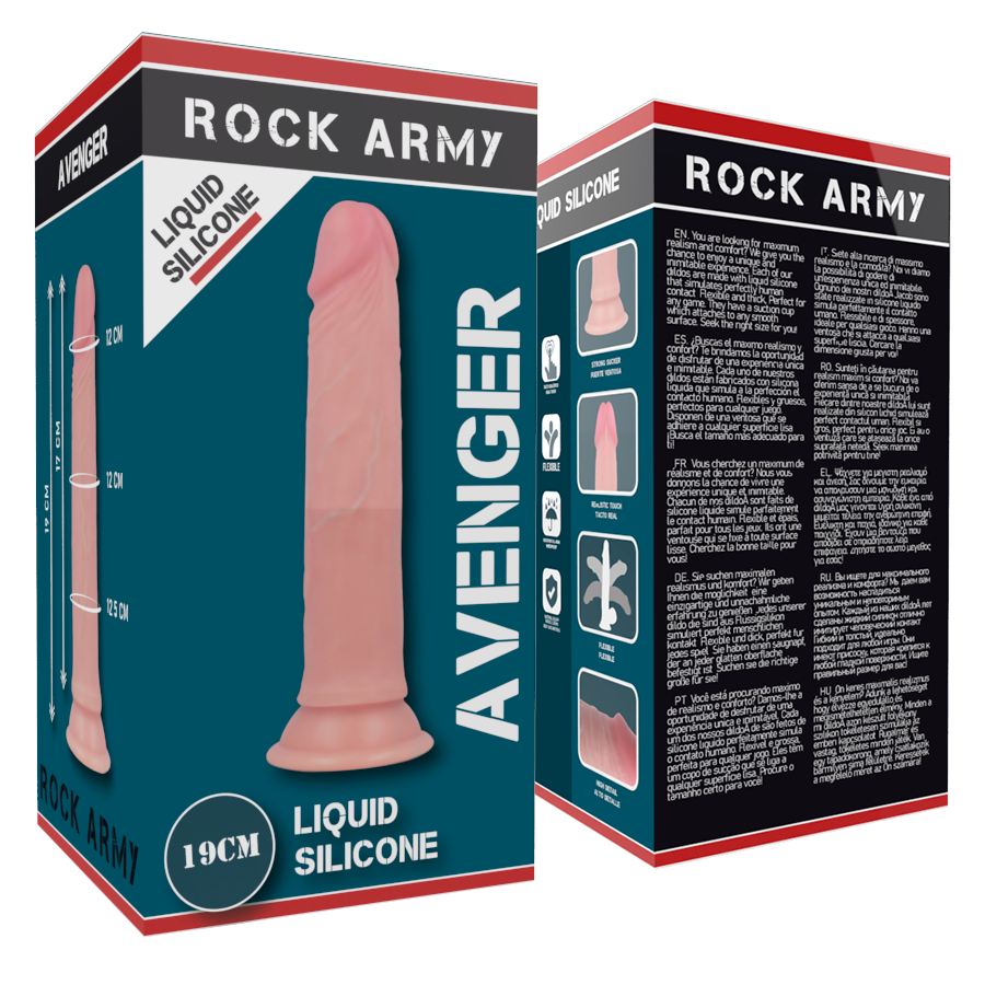 Dildo Realistico Rock Army Avenger — Silicone, 19 cm