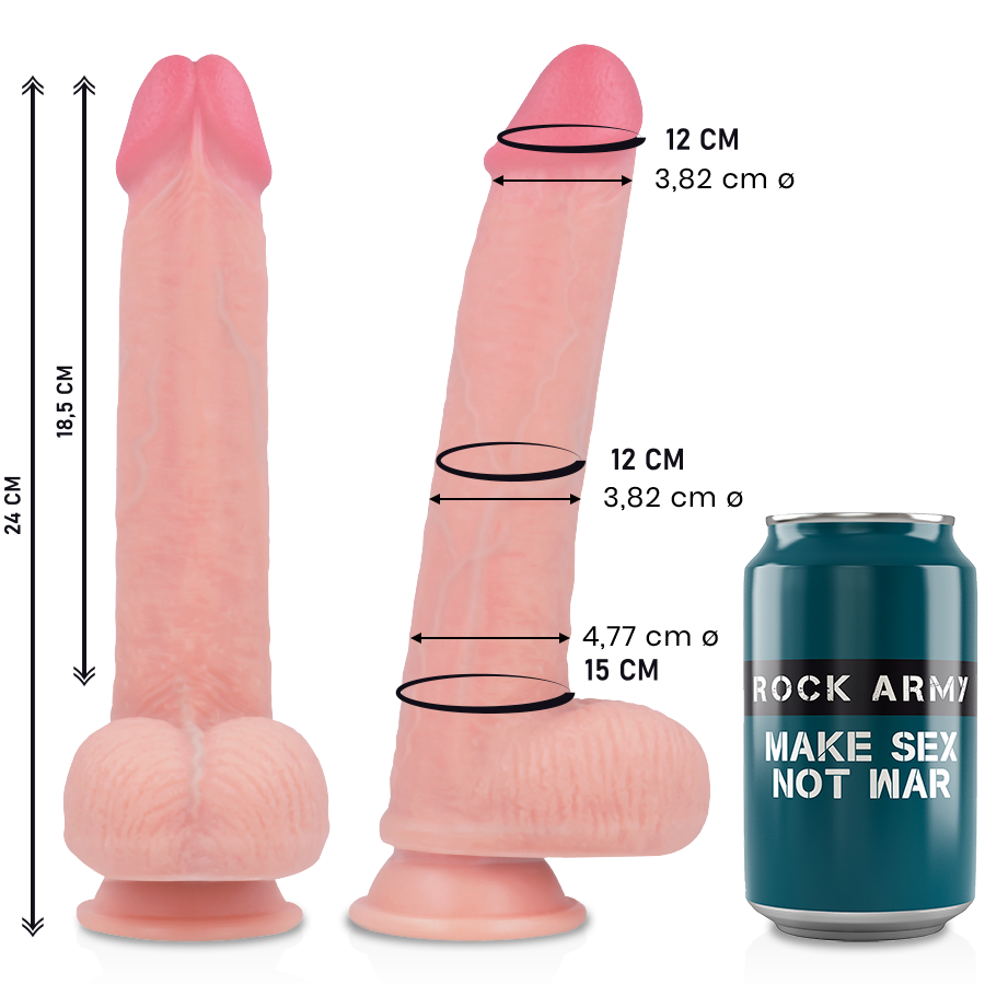Dildo Realistico Rock Army Kingcobra — Silicone Liquido 24 cm