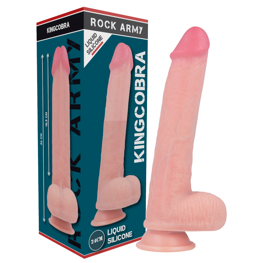 Dildo Realistico Rock Army Kingcobra — Silicone Liquido 24 cm