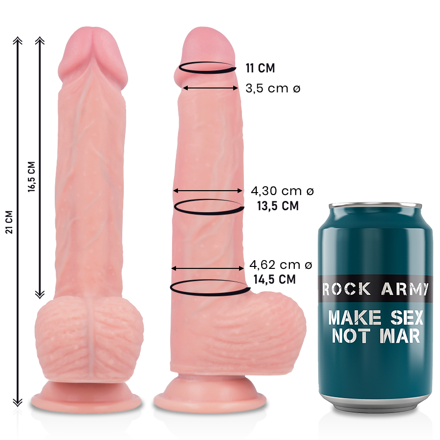 Dildo Realistico con Ventosa Rock Army Spitfire — Silicone 21 cm