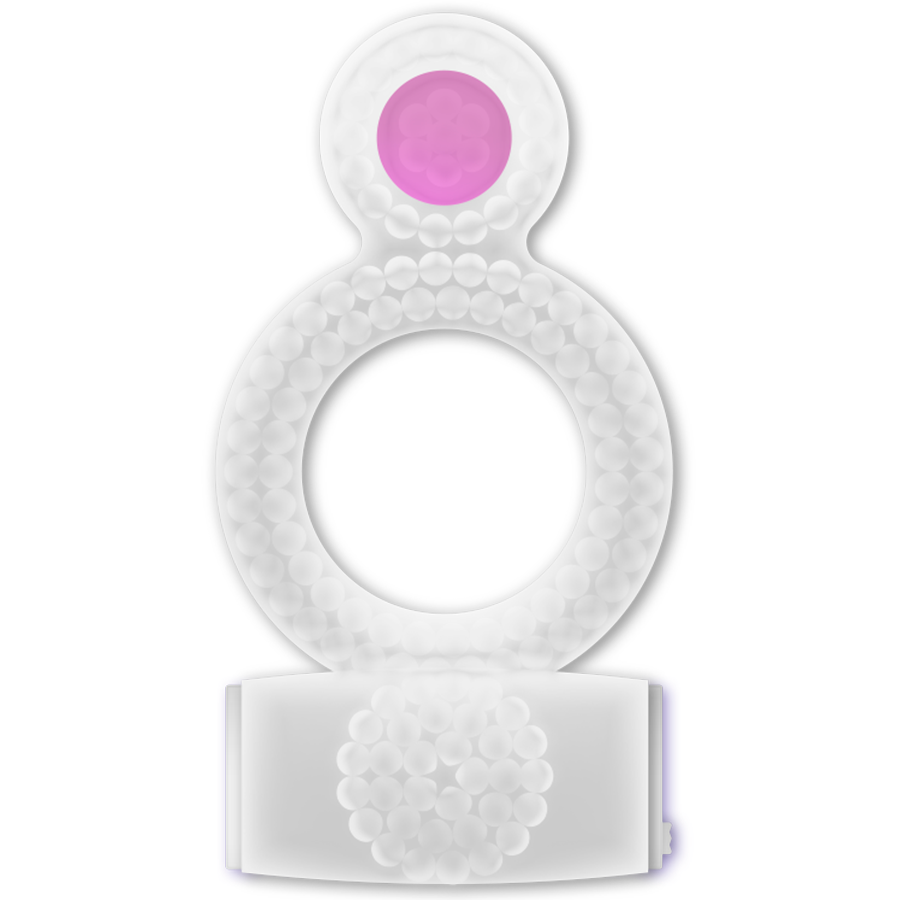 Anello Fallico Vibrante Doppio Casual Love — Trasparente
