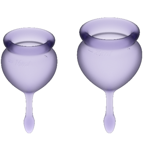 Coppa Mestruale Satisfyer Feel Good — Viola, 15 ml + 20 ml