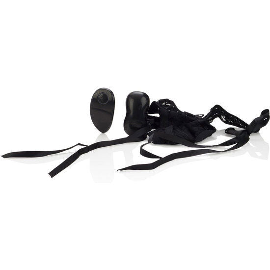 Perizoma Vibrante 10 Funzioni Calexotics — Pizzo Nero, Rimovibile