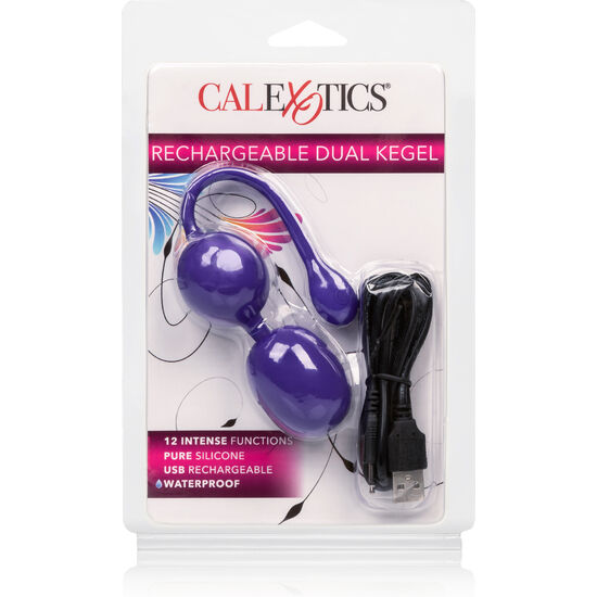 Sfere Kegel Vibranti Ricaricabili Calexotics Dual — 9 cm, Viola