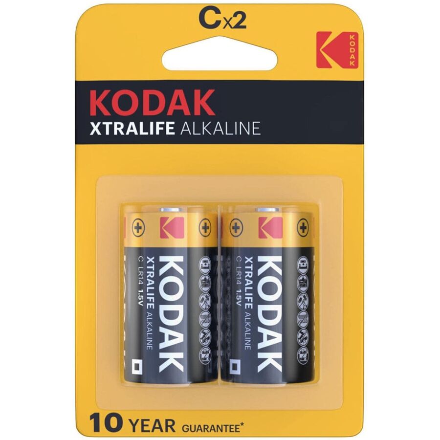 Batterie Alcaline C Kodak Xtralife — 1.5V, 2 Unità
