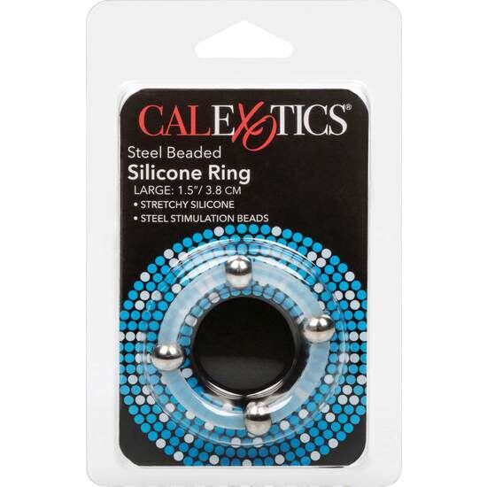 Anello Fallico con Perline in Acciaio Calexotics — Silicone, L