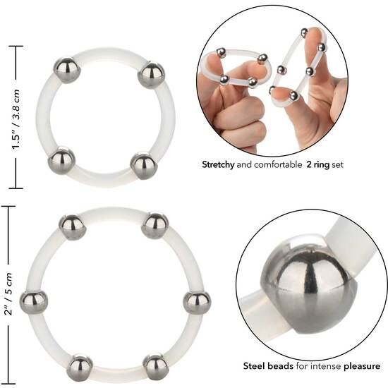 Anello Fallico con Perline in Acciaio Calexotics — Silicone