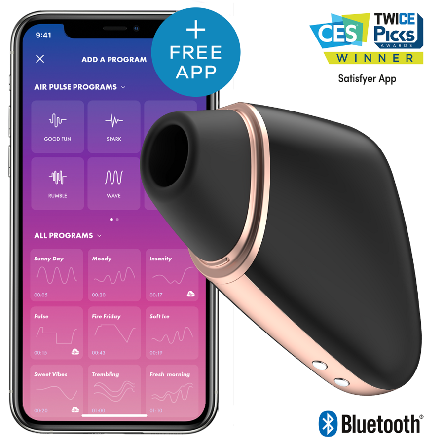 Stimolatore Vulvare con App Satisfyer Love Triangle — Nero