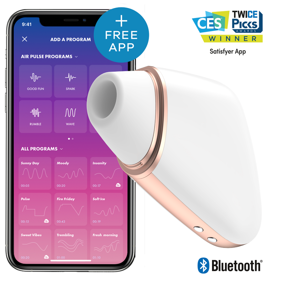 Succhia Clitoride Vibrante Satisfyer Love Triangle — Bianco