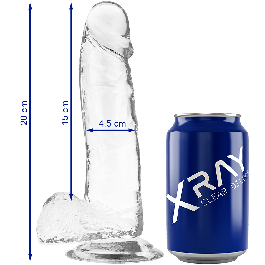 Dildo Trasparente con Sfere X Ray Clear — Jelly 20 cm