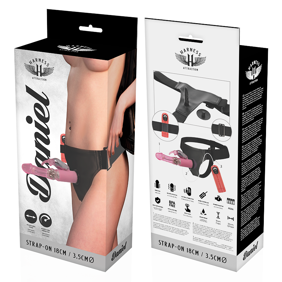 Imbracatura Strapless Vibrante Harness Attraction Daniel — 18 cm