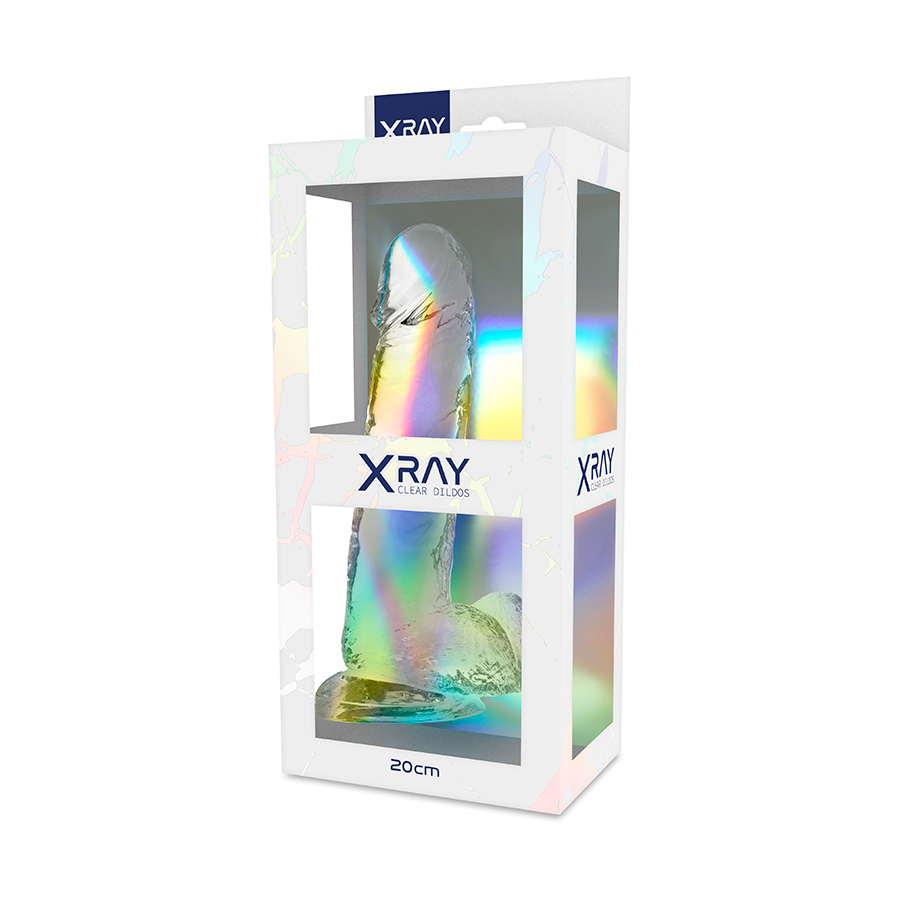 Dildo Trasparente con Sfere X Ray Clear — Jelly 20 cm