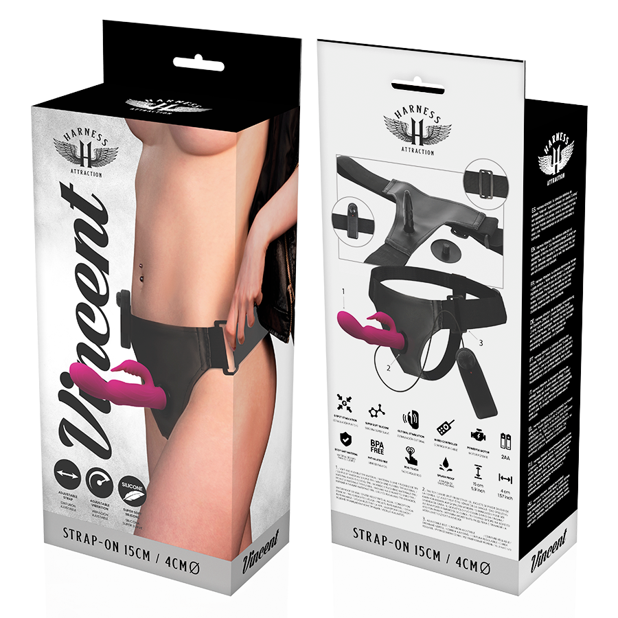 Imbracatura Strapless con Vibratore Rabbit Harness Attraction Vincent