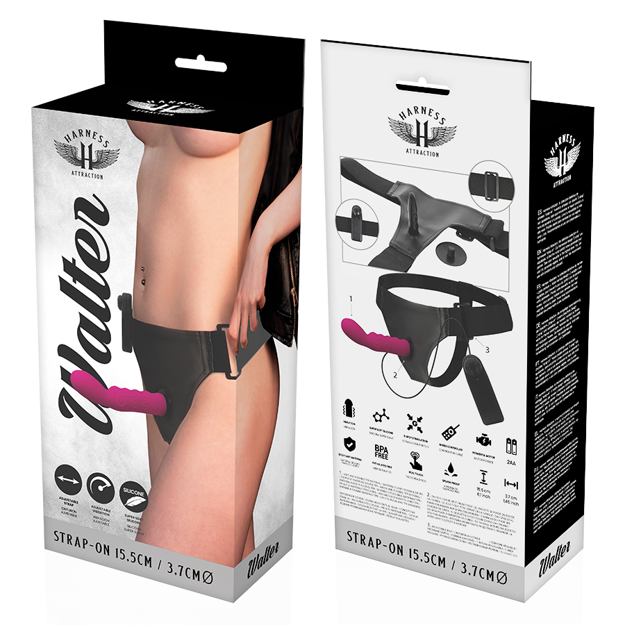 Imbracatura Strapless Vibrante Harness Attraction Walter — 15.5 cm