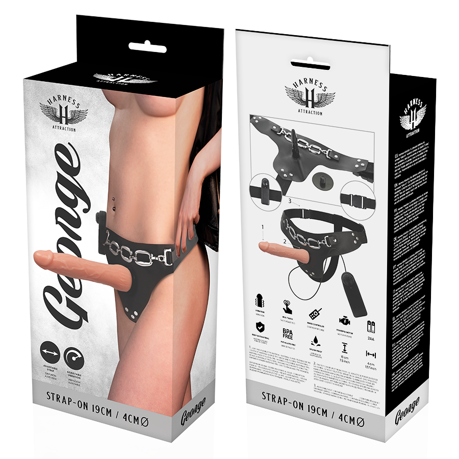 Imbracatura Strapless con Vibratore Harness Attraction George — 19 cm