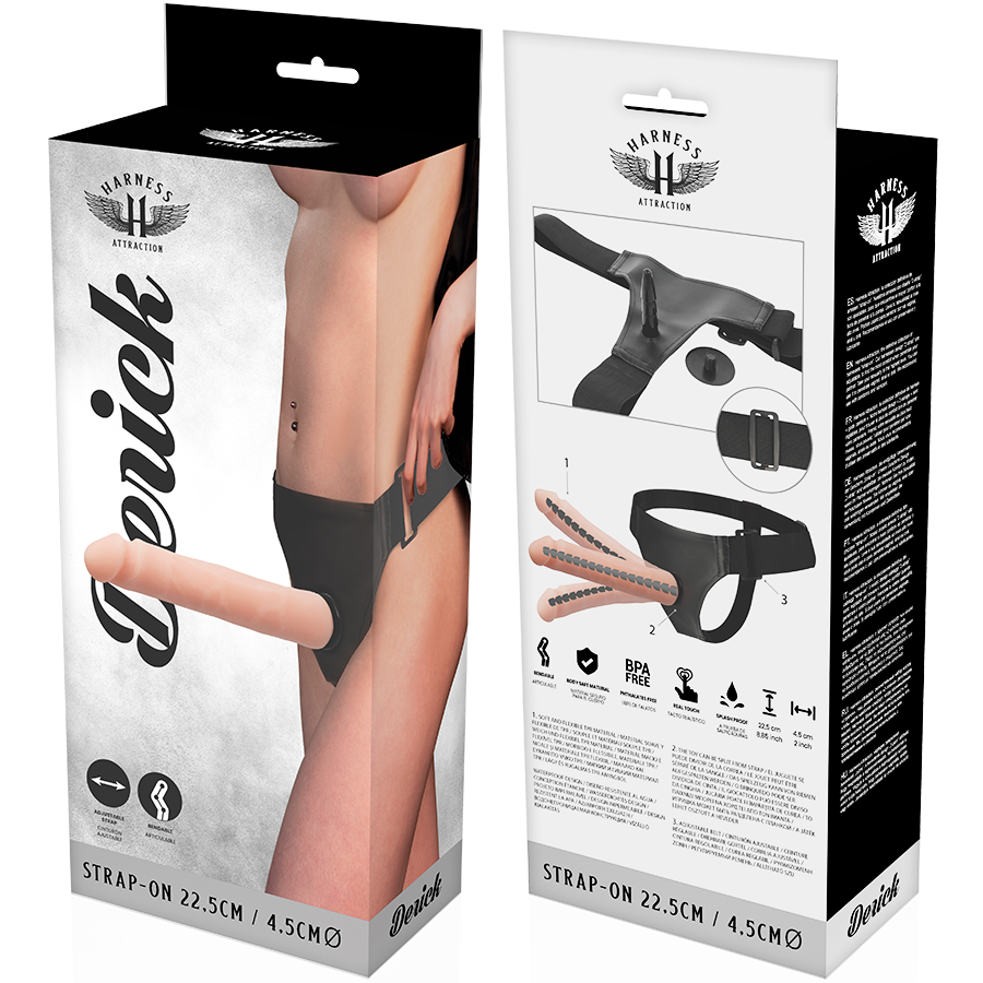 Imbracatura Strapless con Dildo Realistico Harness Attraction Derick — 22,5 cm