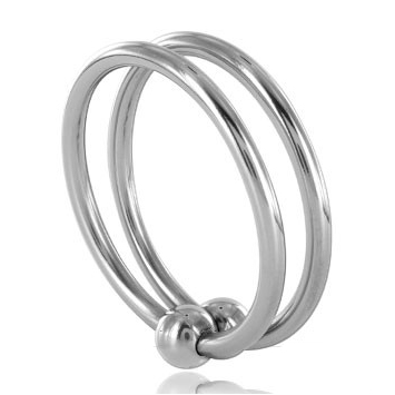 Anello Fallico Doppio in Acciaio Metal Hard Glian — 32 mm