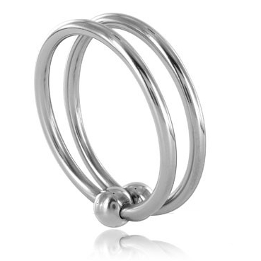 Anello Fallico Doppio in Acciaio Metal Hard — 30 mm