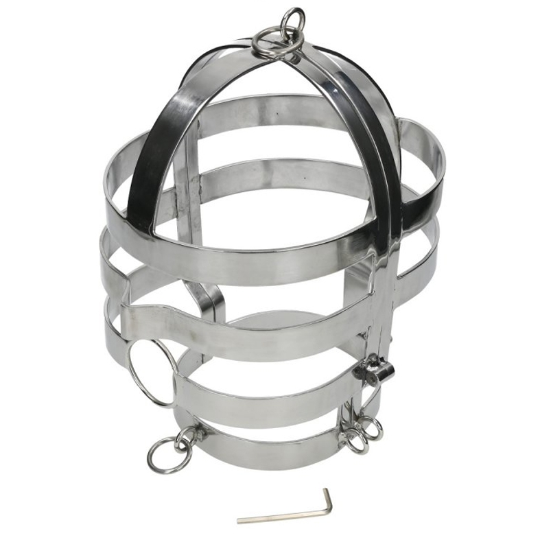 Collare BDSM con Maschera in Acciaio Metal Hard