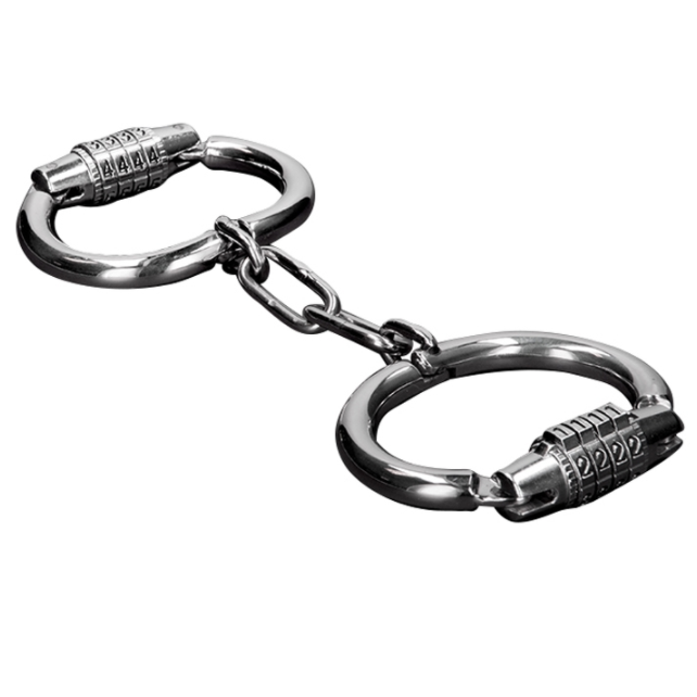 Manette BDSM con Lucchetto a Combinazione Metal Hard — Acciaio