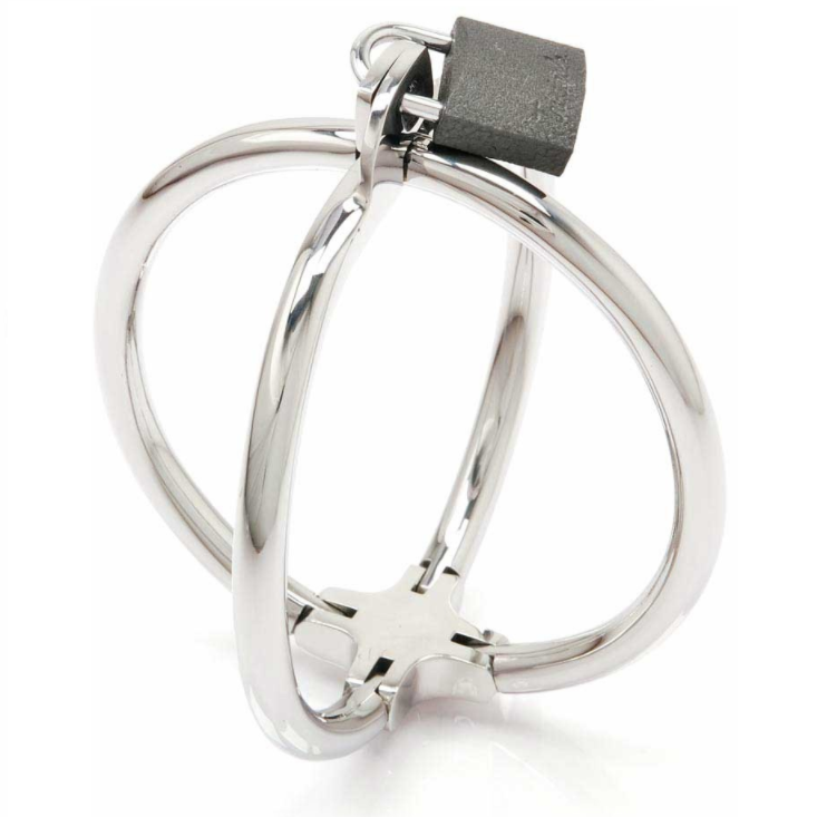 Manette BDSM in Acciaio Inossidabile Metal Hard Criss Cross