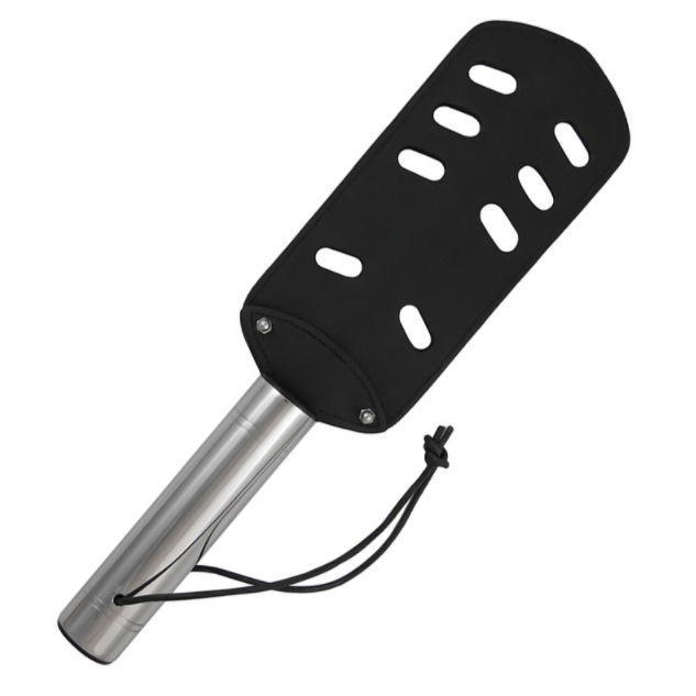 Pagaia BDSM in Pelle e Acciaio Metal Hard — 45 cm