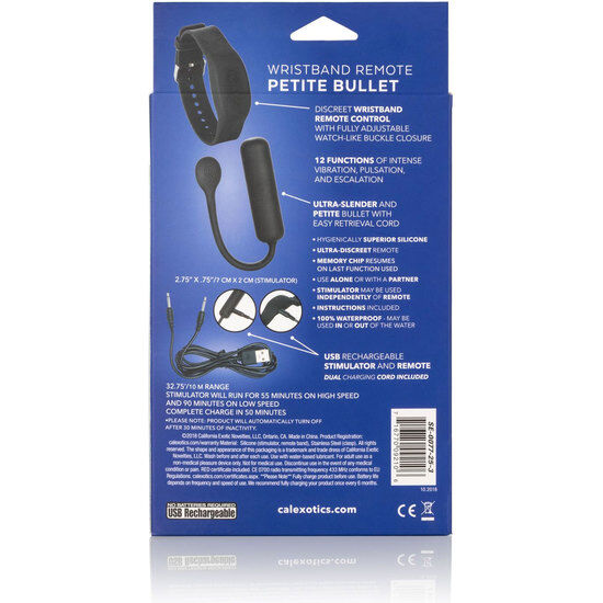 Uovo Vibrante con Telecomando Braccialetto Calexotics Petite Bullet