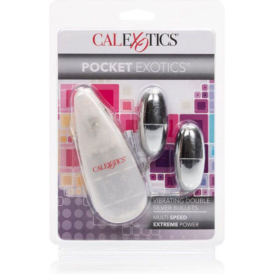 Uovo Vibrante Doppio Calexotics Pocket Exotics — ABS Argento