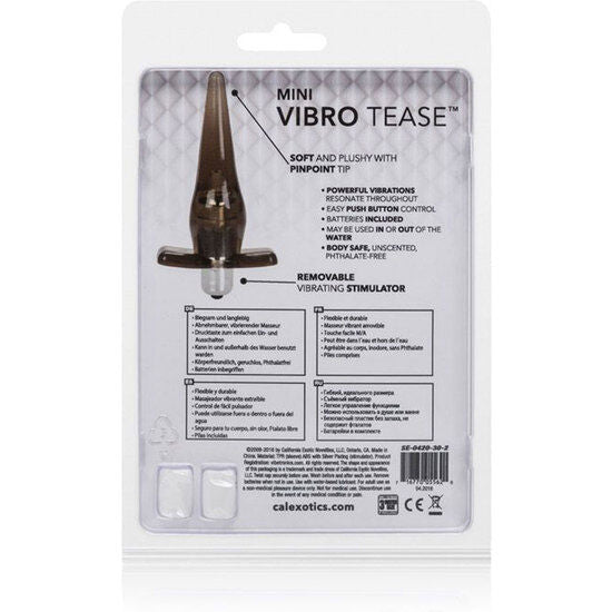 Plug Anale Vibrante Calexotics Mini Vibro Tease — TPR Trasparente