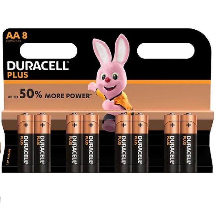 Batterie Alcaline AA Duracell Plus Power LR6 — 8 Unità