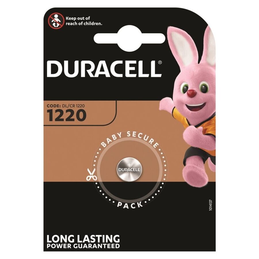 Batteria a Bottone Litio CR1220 Duracell — 3V, 1 Unità