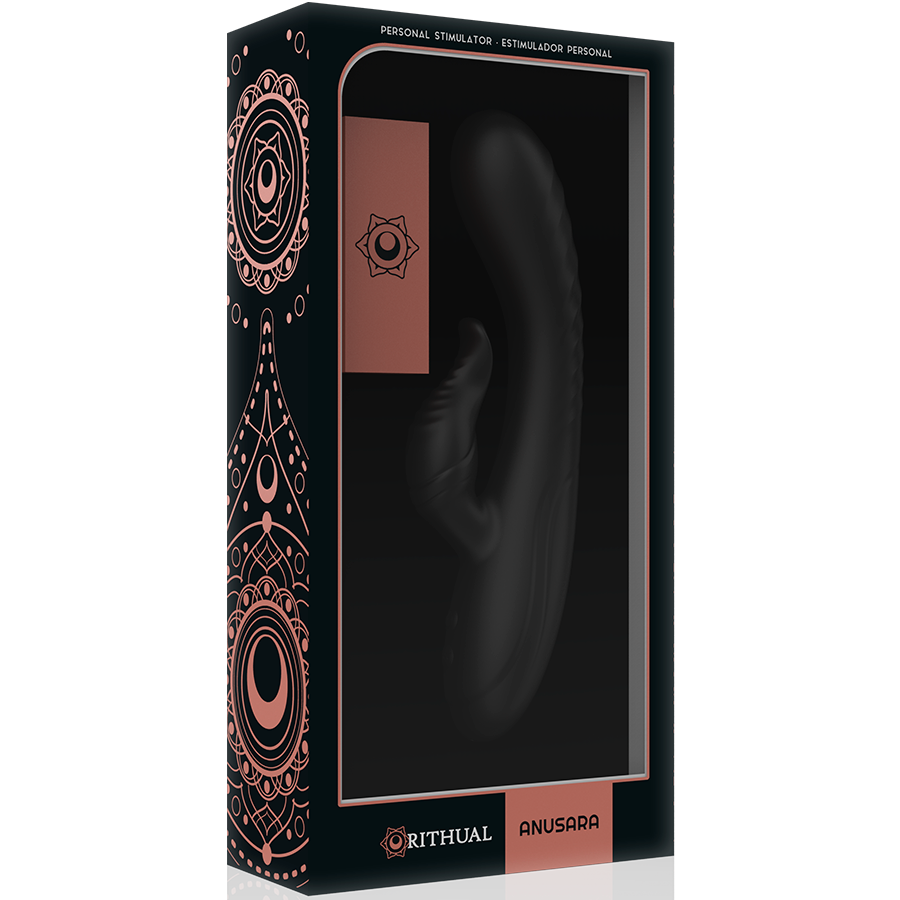 Vibratore Rabbit Doppio Motore Rithual Anusara — Silicone, Nero