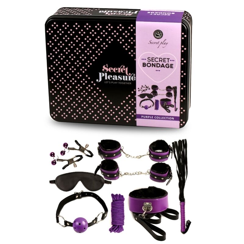 Kit Bondage BDSM Secretplay — 8 Pezzi, Pelle Sintetica Nera